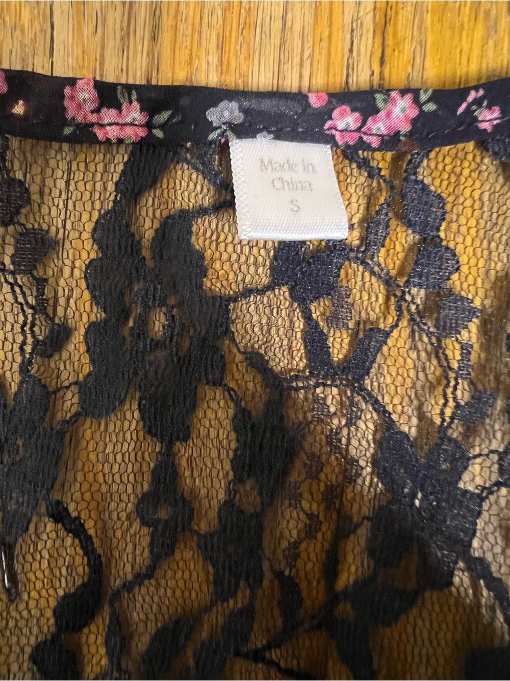 Flower Sheer Racerback Top S - Picture 3 of 3
